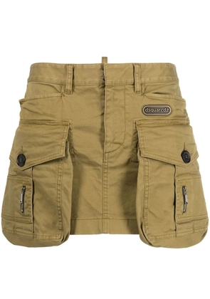DSQUARED2 cargo-pocket cotton miniskirt - Green
