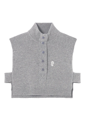 Claudie Pierlot logo-embroidered scarf - Grey