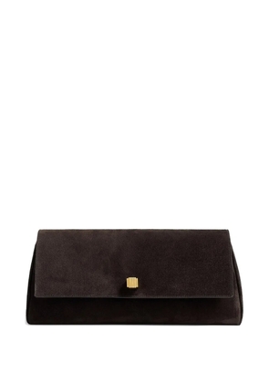 KHAITE Audrey suede clutch bag - Brown