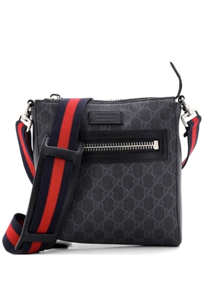 Gucci Pre-Owned Web Strap Front Zip Messenger Bag GG Coated Canvas Small crossbody bag - Black