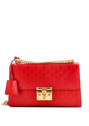 Gucci Pre-Owned Padlock Guccissima Leather Medium shoulder bag - Red
