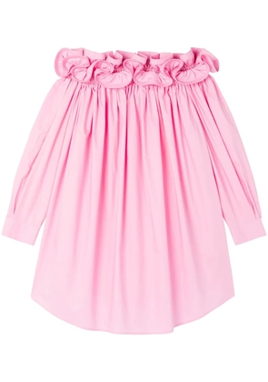 AZ FACTORY Theodora ruffle-trim cotton minidress - Pink
