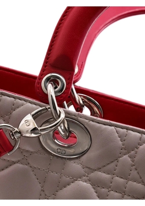 Christian Dior Pre-Owned Tricolor Lady Dior Bag Cannage Quilt Leather Large shoulder bag - Blue