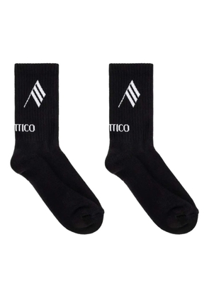 The Attico logo-detail ribbed socks - Black