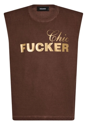 DSQUARED2 slogan-print cotton T-shirt - Brown