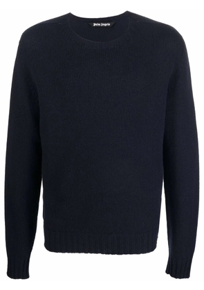 Palm Angels intarsia-knit logo long-sleeve jumper - Blue