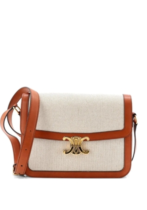 Celine Pre-Owned Triomphe Shoulder Bag Canvas with Leather Medium crossbody bag - Brown