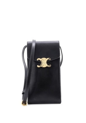 Celine Pre-Owned Triomphe Flap Phone Holder Leather crossbody bag - Black
