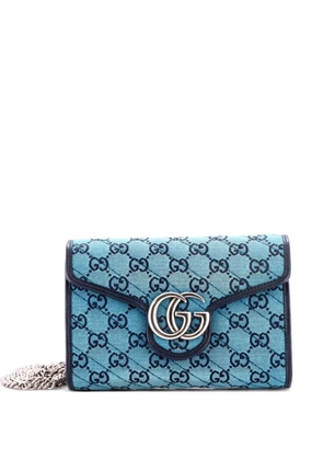 Gucci Pre-Owned GG Marmont Chain Wallet Diagonal Quilted GG Canvas Mini crossbody bag - Blue