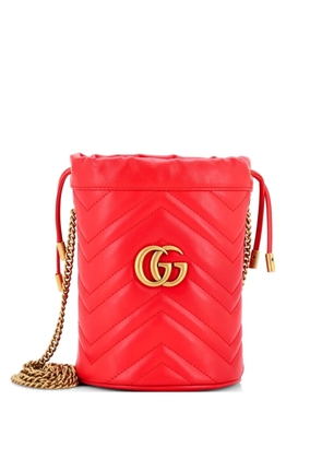 Gucci Pre-Owned GG Marmont Matelasse Leather Mini bucket bag - Red