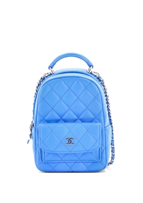 CHANEL Pre-Owned Classic CC Chain Pocket Quilted Caviar Mini backpack - Blue