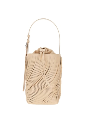Emporio Armani fringe-detailed leather bucket bag - Neutrals