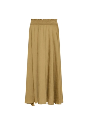 Marella smocked crinkled skirt - Neutrals
