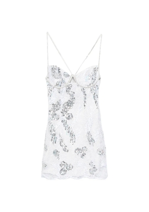 For Love And Lemons sequin-embellished lace mini dress - White