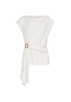 Marella buckle-detail draped top - Neutrals
