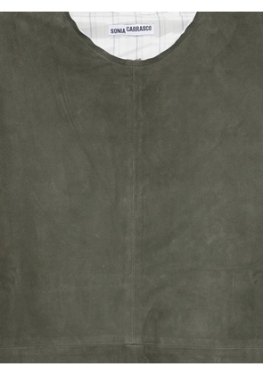 SONIA CARRASCO suede panelled blouse - Green