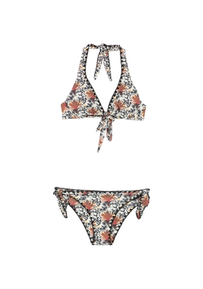 Anjuna floral-print crochet-trim bikini - Neutrals