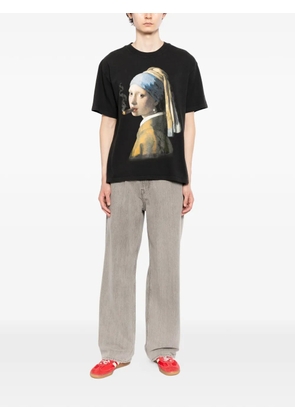 Melt graphic-print round neck T-shirt - Black