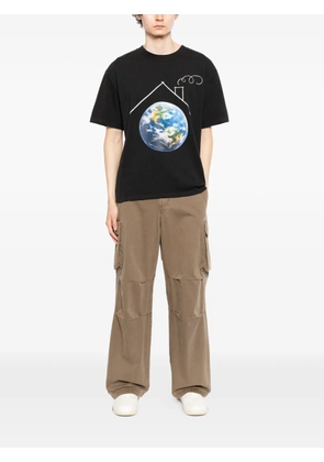 Melt graphic-print round neck T-shirt - Black