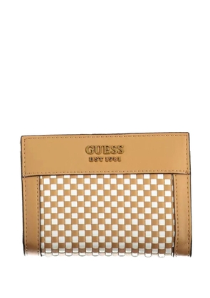 GUESS USA checkered leather wallet - Brown
