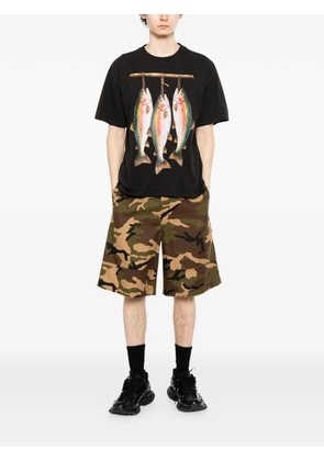 Melt graphic-print round neck T-shirt - Black