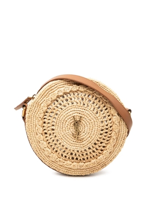 Saint Laurent Pre-Owned 2022 Raffia Round crossbody bag - Neutrals