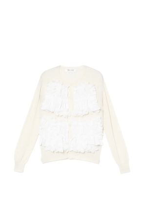 Comme Des Garçons Comme Des Garçons floral-embrodairy cardigan - Neutrals