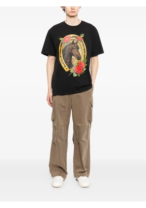 Melt graphic-print round neck T-shirt - Black