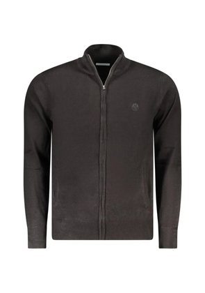 North Sails zip-up logo-patch cardigan - Brown
