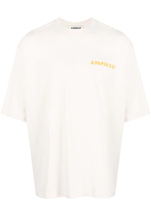 A Paper Kid logo-print cotton T-shirt - Neutrals