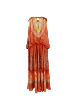 ZIMMERMANN Luna tie-dye braided-neck maxi dress - Orange