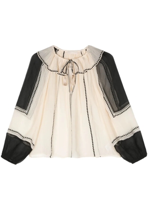 Ulla Johnson Lenore silk chiffon blouse - Neutrals