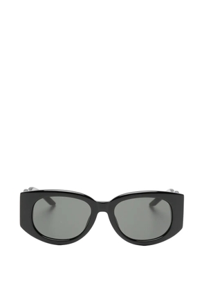 Casablanca wave-debossed oval-frame sunglasses - Black