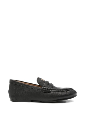 SERGIO MORETTI FIRENZE pebbled logo-plaque loafers - Black