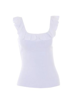 Michael Michael Kors ruffled ribbed top - White