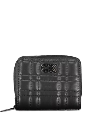 Calvin Klein quilted logo-plaque wallet - Black