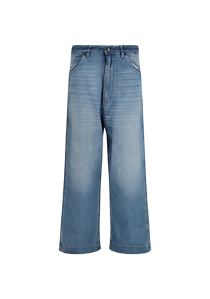 MARANT patchwork-detail wide leg jeans - Blue