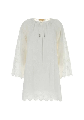 Michael Michael Kors embroidered lace-trimmed mini dress - White