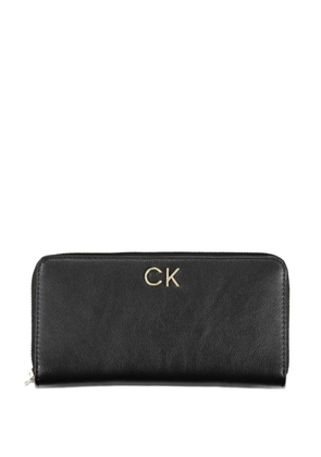 Calvin Klein logo-plaque zip-around wallet - Black