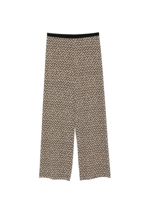 Siyu Tallis Sense geometric-print wide-leg trousers - Neutrals