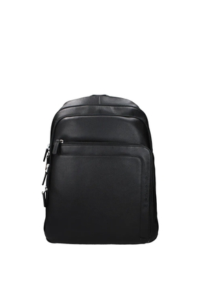 PIQUADRO leather backpack - Black