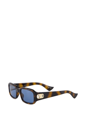 Valentino Garavani V-logo rectangle-frame sunglasses - Brown