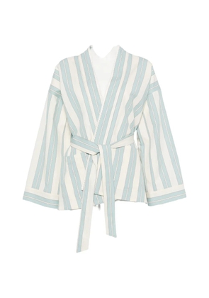 Forte Forte striped wrap jacket - Blue