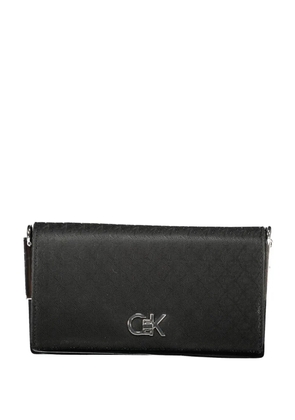 Calvin Klein monogram-pattern logo-plaque cross body bag - Black