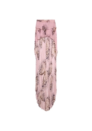 Blumarine Georgette butterfly-print skirt - Pink