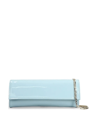 Castagna patent-finish chain-strap clutch bag - Blue