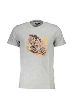 Cavalli Class animal-print logo T-shirt - Grey