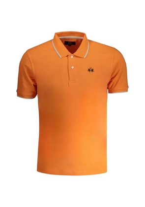 La Martina logo-embroidered cotton polo shirt - Orange