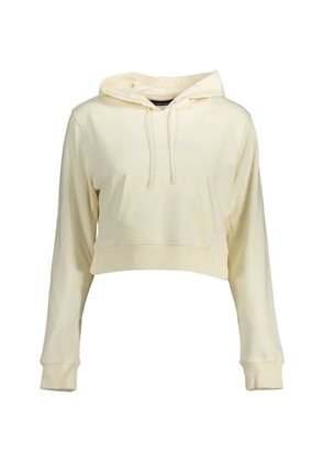 Calvin Klein cropped logo-print hoodie - Neutrals