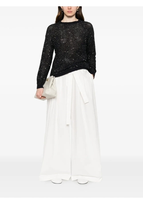 Fabiana Filippi sequin-embellished open-knit sweater - Blue